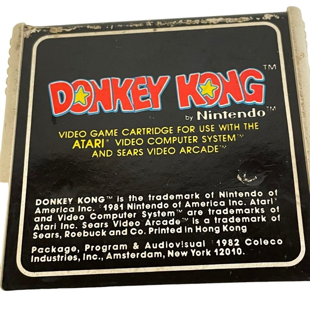Vintage Donkey Kong Video Game Cartridge Atari 2600 1982 Hongkong‎